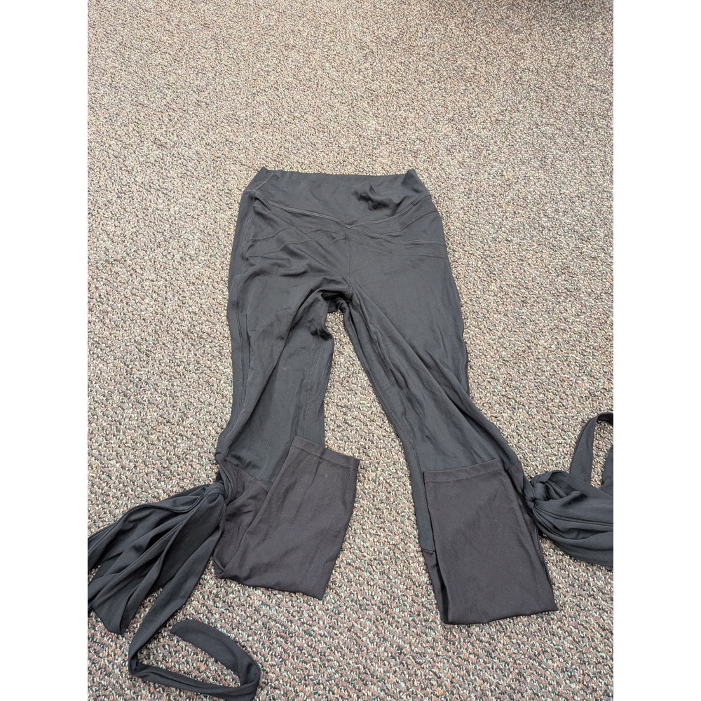 Halara Black Ballet Tie Leggings High‎ Waisted Mesh Wrap Ankle Yoga Pants Medium